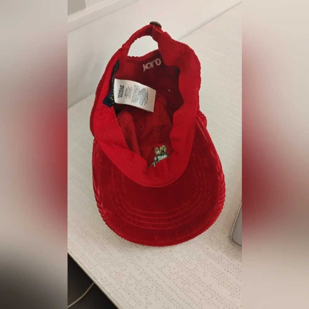Polo By Ralph Lauren Kids Teddy Bear Christmas Tree Corduroy Hat Cap 8-20 - Picture 6 of 7